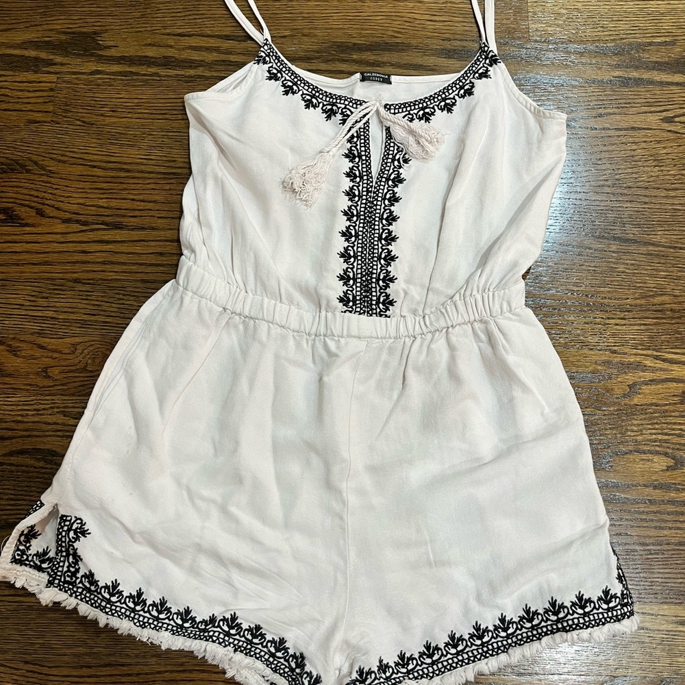 White Embroidered Jumpsuit
